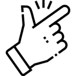 Icone d'une main qui claque des doigts afin de signifier la simplicité